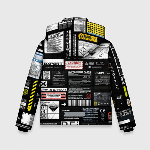 Зимняя куртка для мальчика Инженерные шильдики / 3D-Черный – фото 2