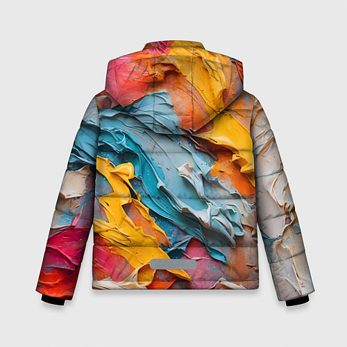 Зимняя куртка для мальчика Абстрактная живопись акрилом / 3D-Черный – фото 2