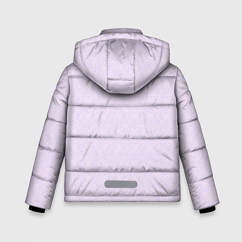 Зимняя куртка для мальчика Бледный паттерн контуров сердец / 3D-Красный – фото 2