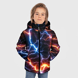 Куртка зимняя для мальчика Красно-синие молнии, цвет: 3D-красный — фото 2