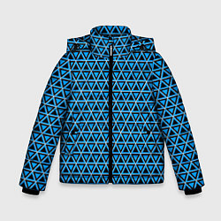 Куртка зимняя для мальчика Синие и чёрные треугольники, цвет: 3D-красный