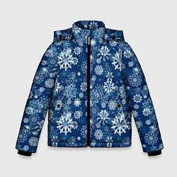 Зимняя куртка для мальчика Snowflakes on a blue background