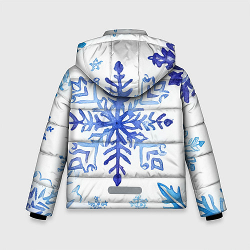 Зимняя куртка для мальчика Снежинки падают / 3D-Светло-серый – фото 2
