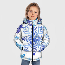 Куртка зимняя для мальчика Снежинки падают, цвет: 3D-светло-серый — фото 2