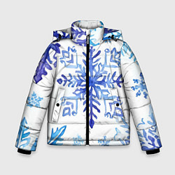 Куртка зимняя для мальчика Снежинки падают, цвет: 3D-красный
