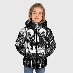 Куртка зимняя для мальчика Череп черного клевера, цвет: 3D-красный — фото 2