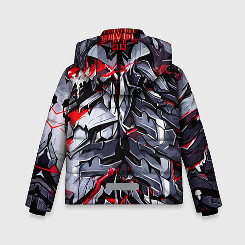 Зимняя куртка для мальчика Адская красная броня / 3D-Черный – фото 2