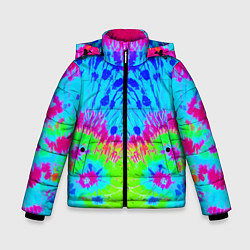 Куртка зимняя для мальчика Tie-Dye abstraction, цвет: 3D-красный