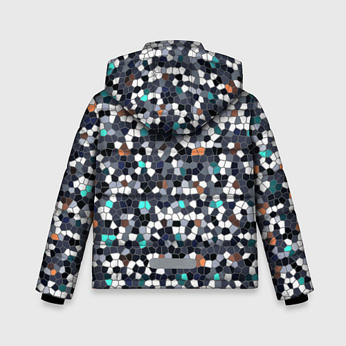 Зимняя куртка для мальчика Мозаика серый / 3D-Черный – фото 2