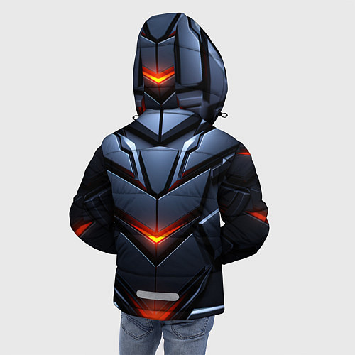 Зимняя куртка для мальчика Объемная броня с ярким светом / 3D-Красный – фото 4