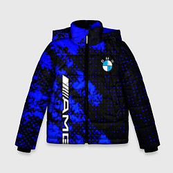 Куртка зимняя для мальчика BMW sport amg colors blue, цвет: 3D-светло-серый
