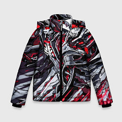 Куртка зимняя для мальчика Адский рыцарь, цвет: 3D-черный