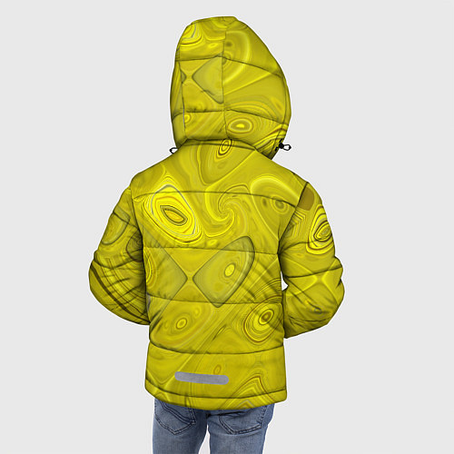 Зимняя куртка для мальчика Желтые плавленные клетки / 3D-Светло-серый – фото 4