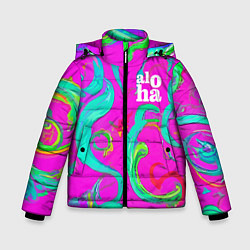 Куртка зимняя для мальчика Abstract floral pattern - aloha, цвет: 3D-черный