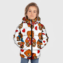 Куртка зимняя для мальчика Мишки с сердцами - персонажи из Слово пацана, цвет: 3D-черный — фото 2