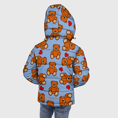 Зимняя куртка для мальчика Игрушки мишки и сердца / 3D-Красный – фото 4