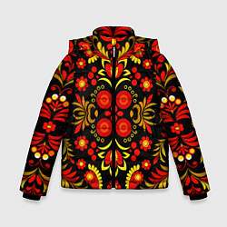 Куртка зимняя для мальчика Хохломской народный орнамент - Россия, цвет: 3D-красный