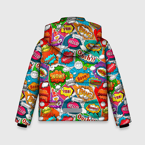 Зимняя куртка для мальчика Bang Boom Ouch pop art pattern / 3D-Черный – фото 2