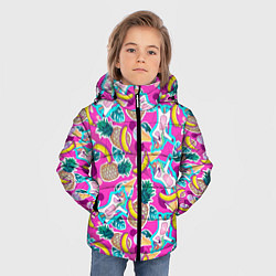 Куртка зимняя для мальчика Летний танец единорога, цвет: 3D-светло-серый — фото 2