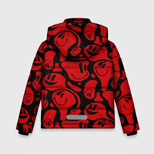 Зимняя куртка для мальчика Красные смайлы / 3D-Светло-серый – фото 2