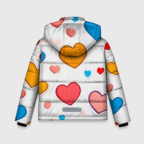 Зимняя куртка для мальчика Сердца сердечки / 3D-Красный – фото 2