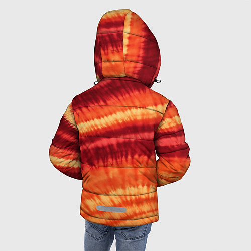 Зимняя куртка для мальчика Тай-дай разводы / 3D-Красный – фото 4