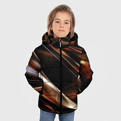 Куртка зимняя для мальчика Изогнутая шоколадная абстракция, цвет: 3D-красный — фото 2