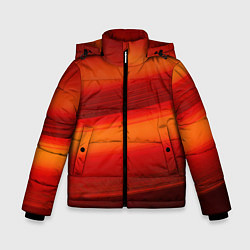 Куртка зимняя для мальчика Красная изогнутая абстракция, цвет: 3D-красный