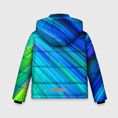 Зимняя куртка для мальчика Неоновые синие лучи / 3D-Черный – фото 2