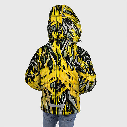 Зимняя куртка для мальчика Жёлтый огонь и камень / 3D-Красный – фото 4