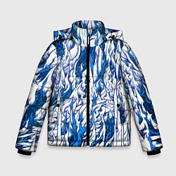 Куртка зимняя для мальчика Белый и синий узор, цвет: 3D-красный