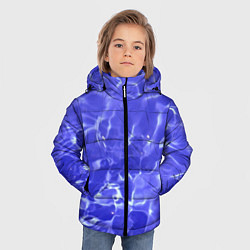 Куртка зимняя для мальчика Синяя вода текстура, цвет: 3D-светло-серый — фото 2