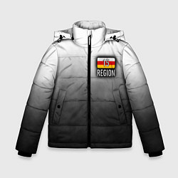 Куртка зимняя для мальчика 15 регион на спине, цвет: 3D-светло-серый