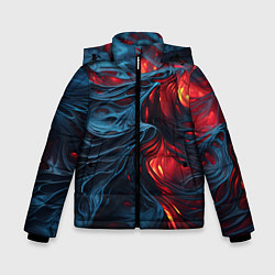 Куртка зимняя для мальчика Яркая волнистая абстракция, цвет: 3D-светло-серый