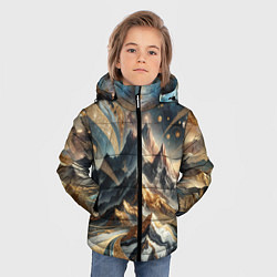 Куртка зимняя для мальчика Золотые горы, цвет: 3D-черный — фото 2