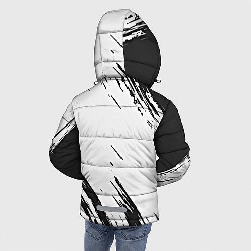 Зимняя куртка для мальчика Ювентус текстура спорт клуб / 3D-Красный – фото 4