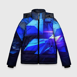 Куртка зимняя для мальчика Black blue background abstract, цвет: 3D-черный