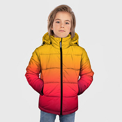 Куртка зимняя для мальчика Жёлто-бордовый градиент, цвет: 3D-красный — фото 2
