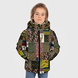 Куртка зимняя для мальчика Пэчворк лесной, цвет: 3D-светло-серый — фото 2
