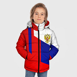 Куртка зимняя для мальчика Россия геометрия спортивная, цвет: 3D-красный — фото 2