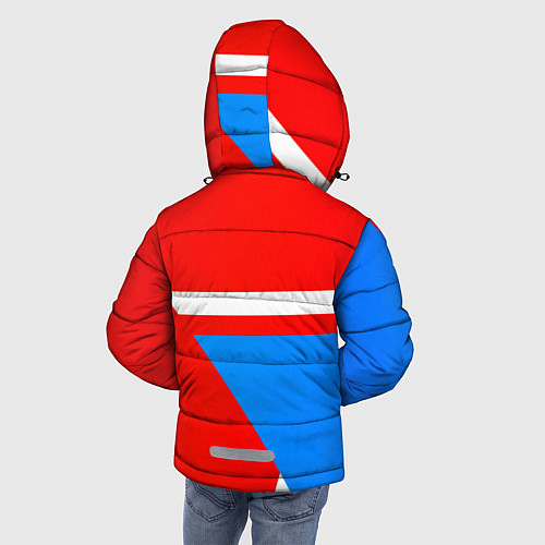 Зимняя куртка для мальчика Герб России звезда спорт / 3D-Красный – фото 4