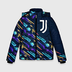 Куртка зимняя для мальчика Juventus градиентные мячи, цвет: 3D-черный