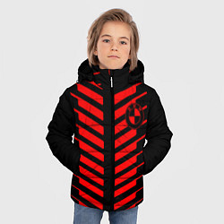 Куртка зимняя для мальчика BMW geometry sport red strupes, цвет: 3D-красный — фото 2