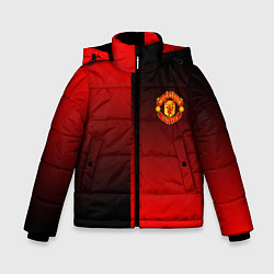 Куртка зимняя для мальчика Манчестер Юнайтед градиент спорт, цвет: 3D-черный