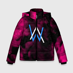 Куртка зимняя для мальчика Алан Волкер огенный стиль градиент, цвет: 3D-красный