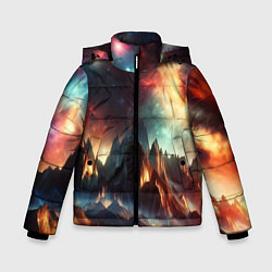 Куртка зимняя для мальчика Space landscape with mountains, цвет: 3D-светло-серый