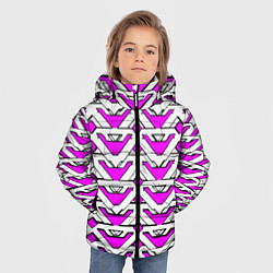 Куртка зимняя для мальчика Бело-розовый узор, цвет: 3D-черный — фото 2