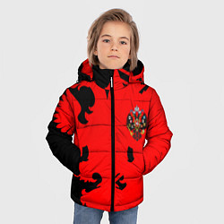 Куртка зимняя для мальчика Герб России абстракция спорт текстура, цвет: 3D-черный — фото 2