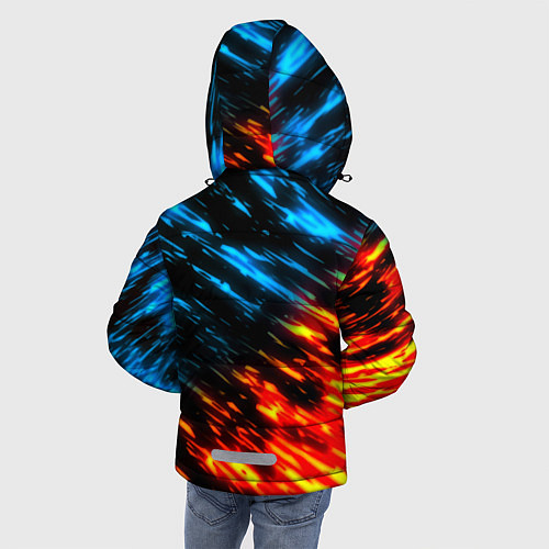 Зимняя куртка для мальчика Герб России огненный стиль / 3D-Красный – фото 4