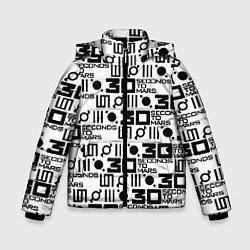 Куртка зимняя для мальчика Thirty Seconds to Mars pattern rock, цвет: 3D-черный